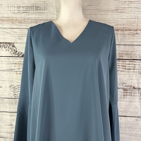 Sugar Lips Dress size Medium Shimmery Gray Knee Straight Boho Wedding Church - Picture 5 of 12